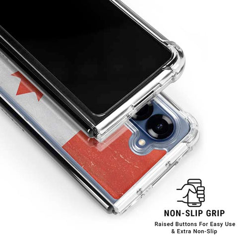 Canada Flag Distressed Galaxy Z Fold6 Clear Case